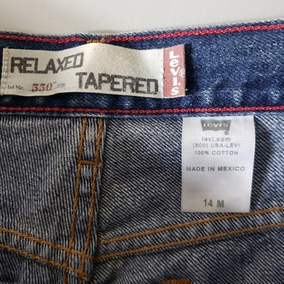 Levi's 550 Relaxed Tapered Leg High Rise Dark Wash Mom Jeans-Size 14 - Picture 7 of 9